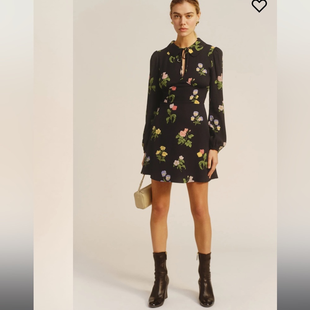 NWOT Reformation Will Printed Crepe Mini Dress